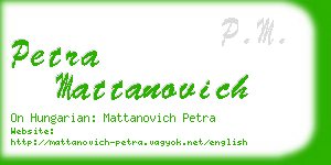 petra mattanovich business card